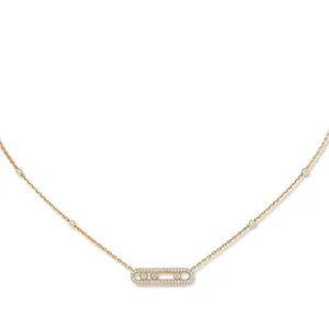 0.34ctw Yellow Gold Diamond Pavé Necklace