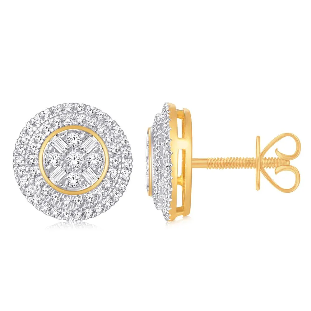 10 Karat Yellow Gold 0.53 Carat Diamond Round Earrings