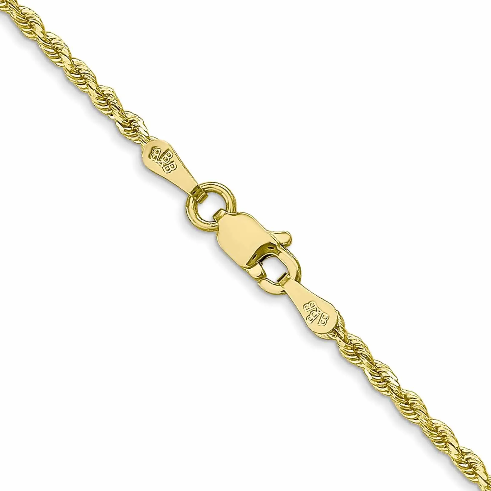 10k Yellow Gold Diamond Cut Rope Bracelet 2MM