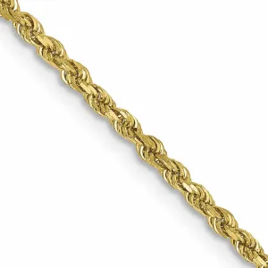 10k Yellow Gold Diamond Cut Rope Bracelet 2MM