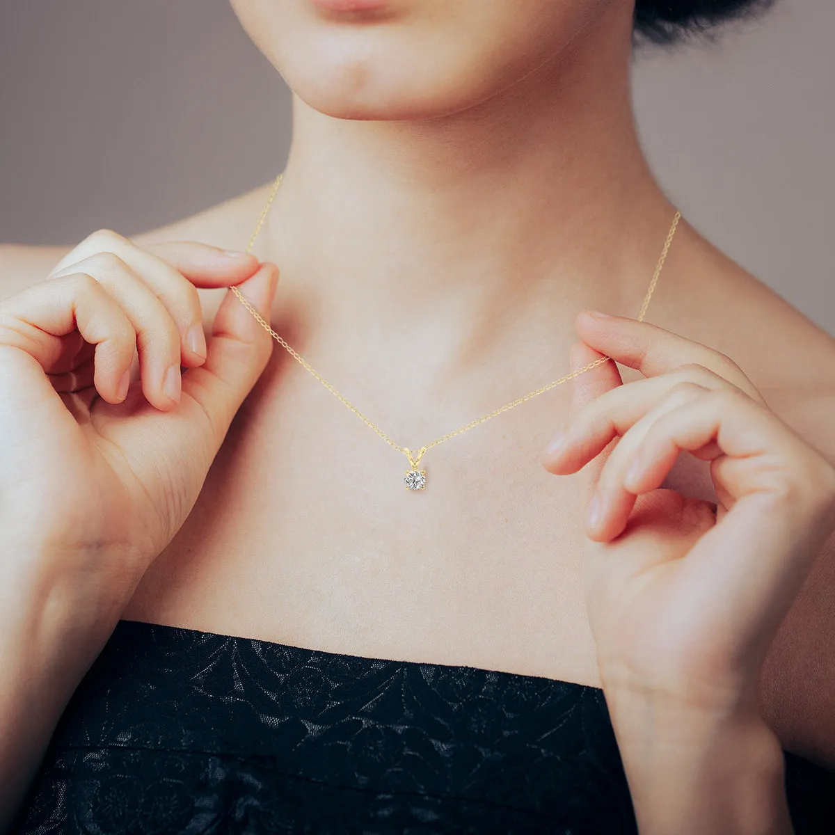 1/2ct tw LAB GROWN Diamond Necklace in 14kt Yellow gold