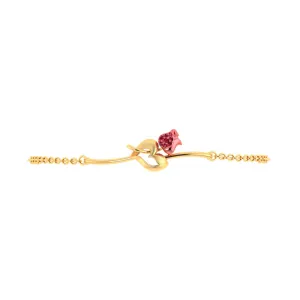 14k Gold Bracelet With A Tulip Flower Design