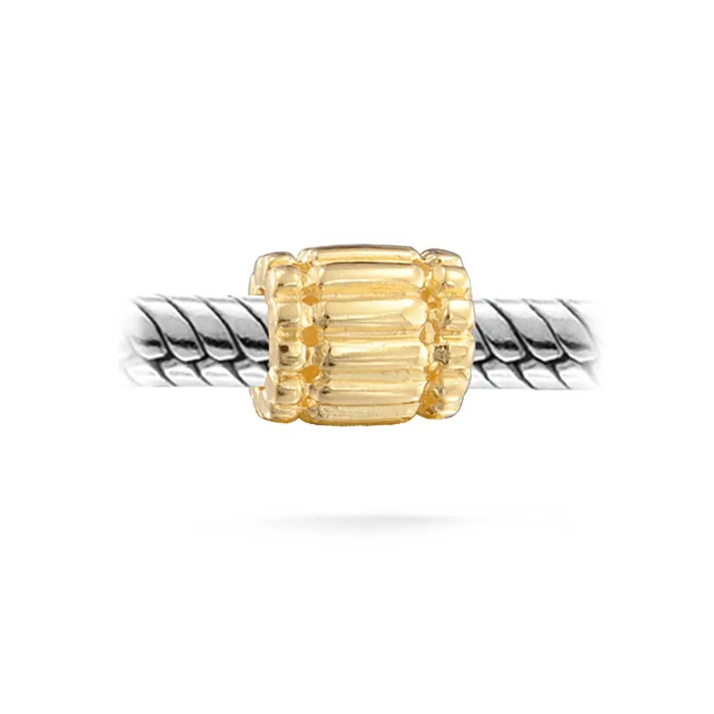 14K Gold Plated Sterling Silver Charm Bead for European Bracelets