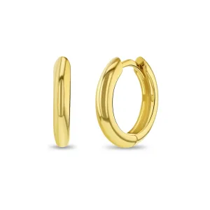 14k Gold Thick Polished 9mm Toddlers / Kids / Children's / Girls Earrings Hoop