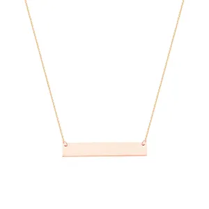 14K Rose Gold Mini Bar Necklace