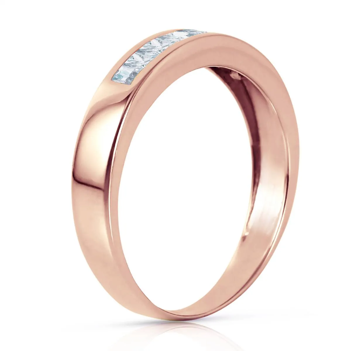 14K Solid Rose Gold Rings Natural Aquamarines