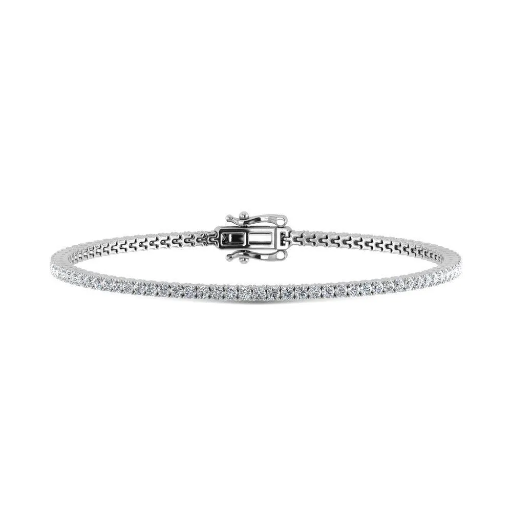 14K White Gold Lab Grown Diamond 9 Ct.Tw. Tennies Bracelet