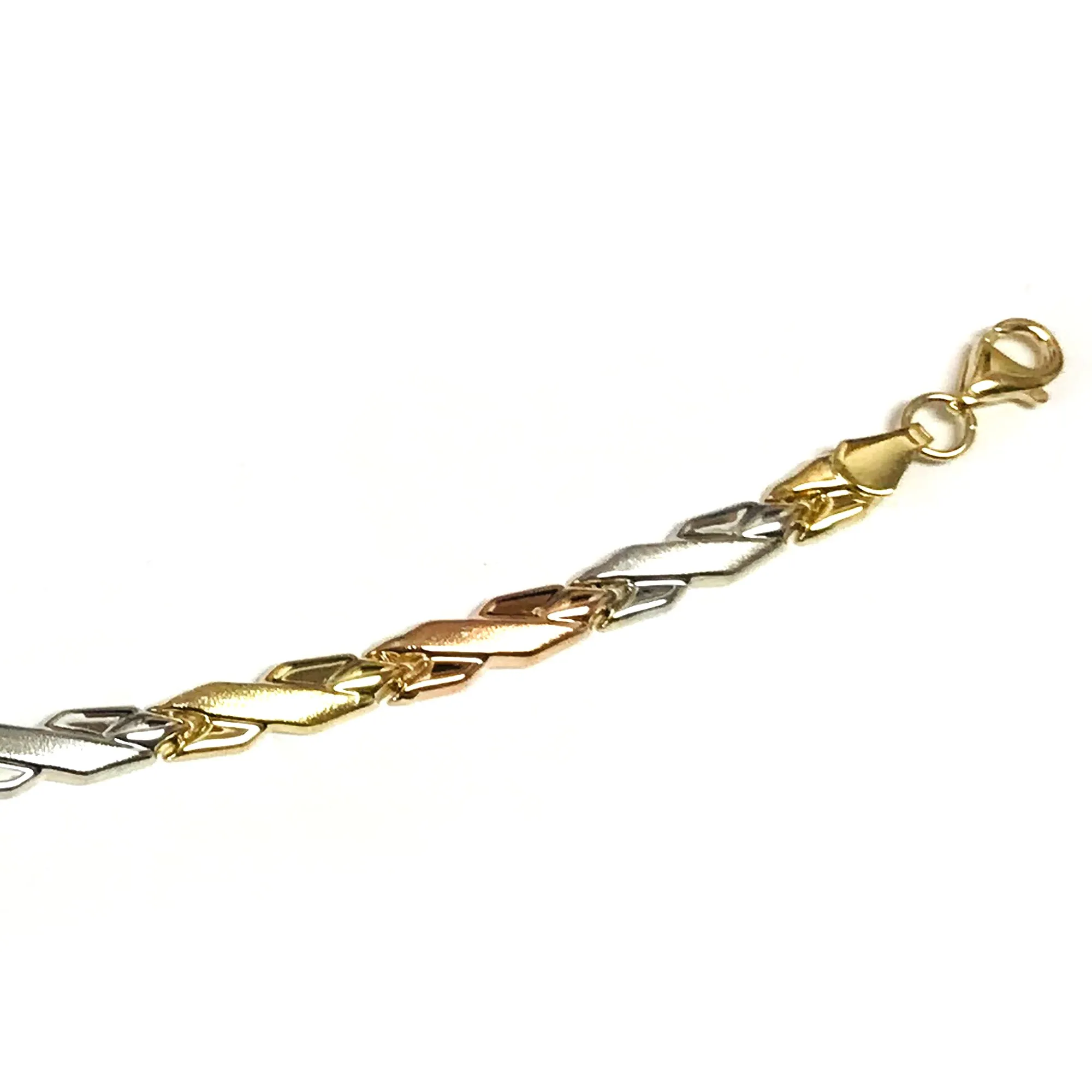 14k Yellow And White Gold Hugs And Kisses  Link Bracelet, 7,25