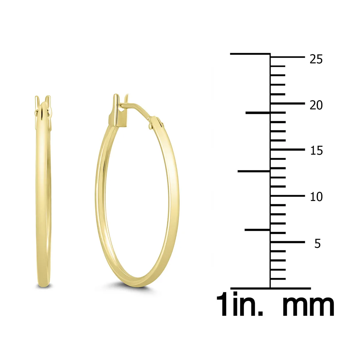 14K Yellow Gold 21MM Hoop Earrings (1.5MM Gage)