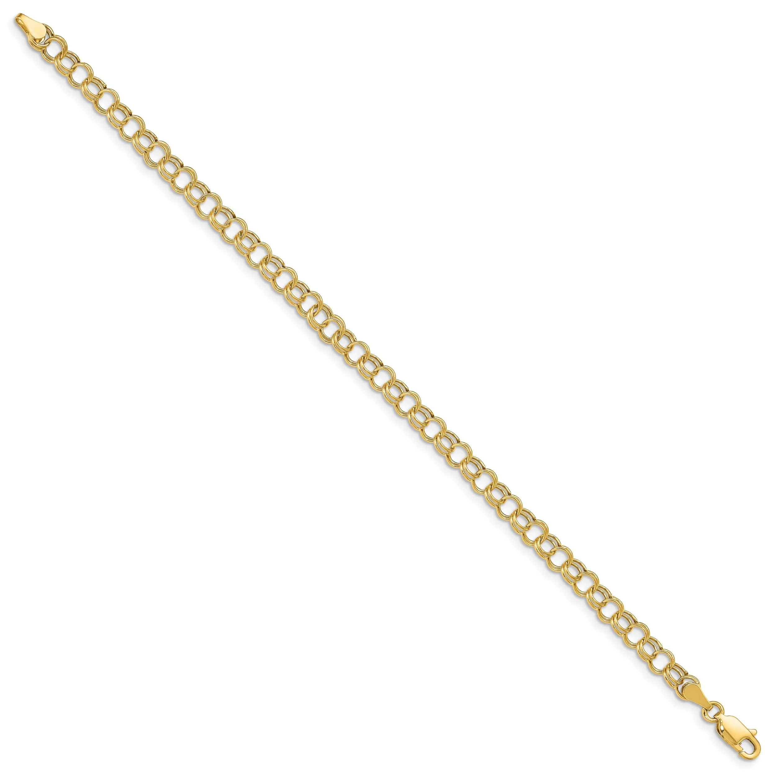 14k Yellow Gold Charm Bracelet, 5-mm, 8-inch, Semi-Solid Link Design