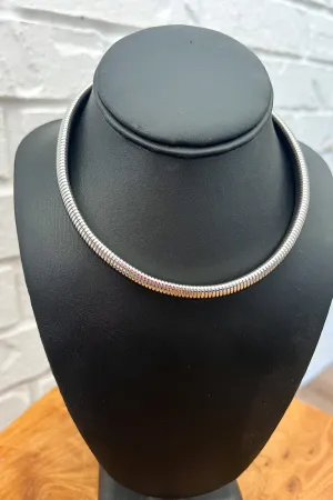 18K Mariah Thick Choker Necklace - Silver