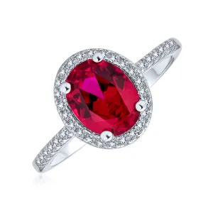 3CT Oval Halo CZ Garnet Cocktail Engagement Ring Sterling Silver January Birthstone