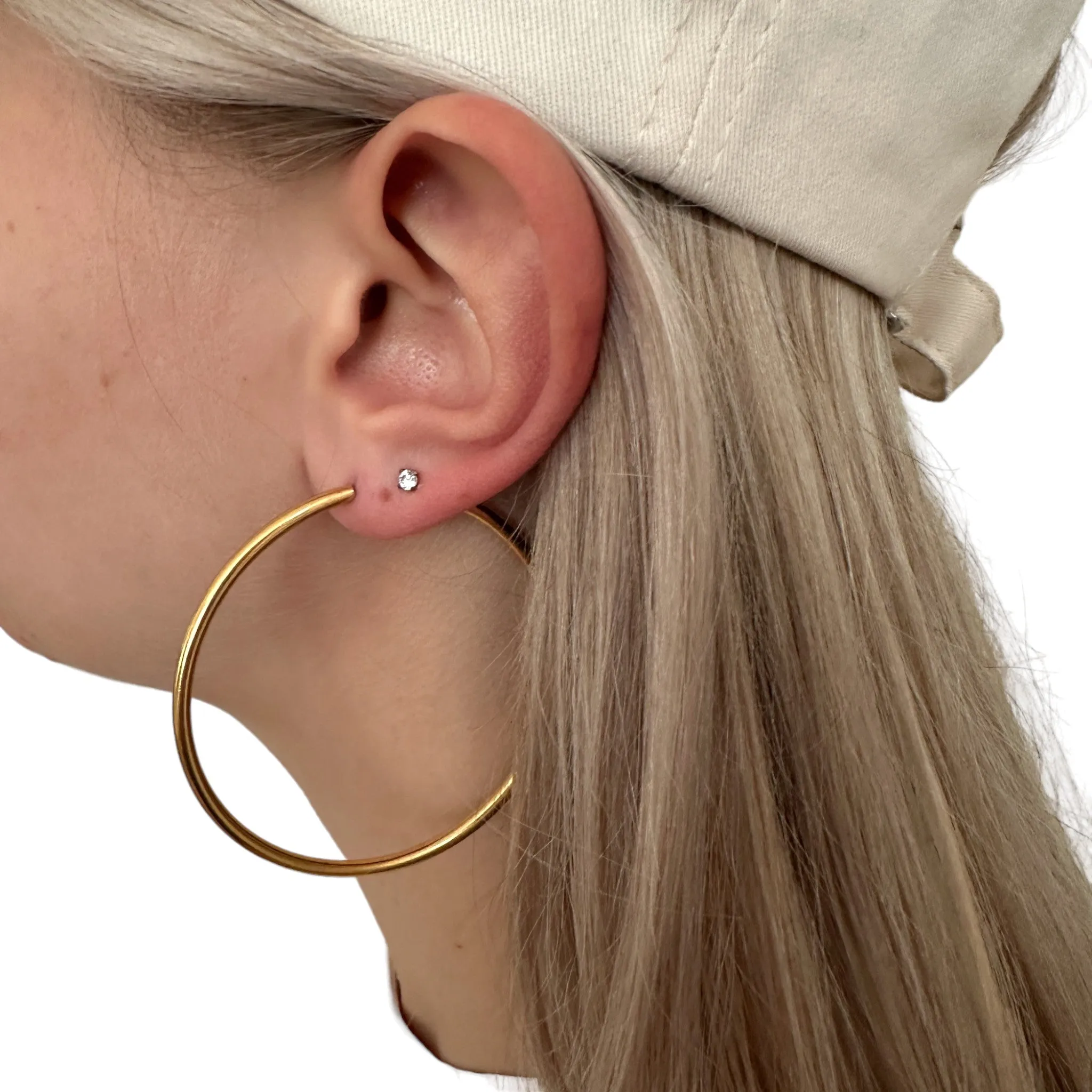 45mm Gold Endless Titanium Hoops