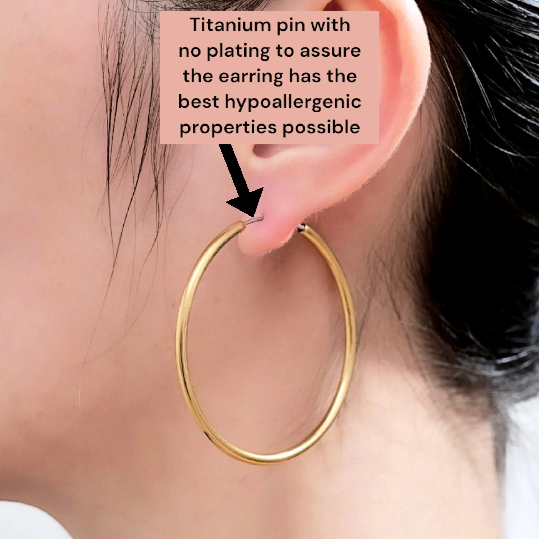 45mm Gold Endless Titanium Hoops