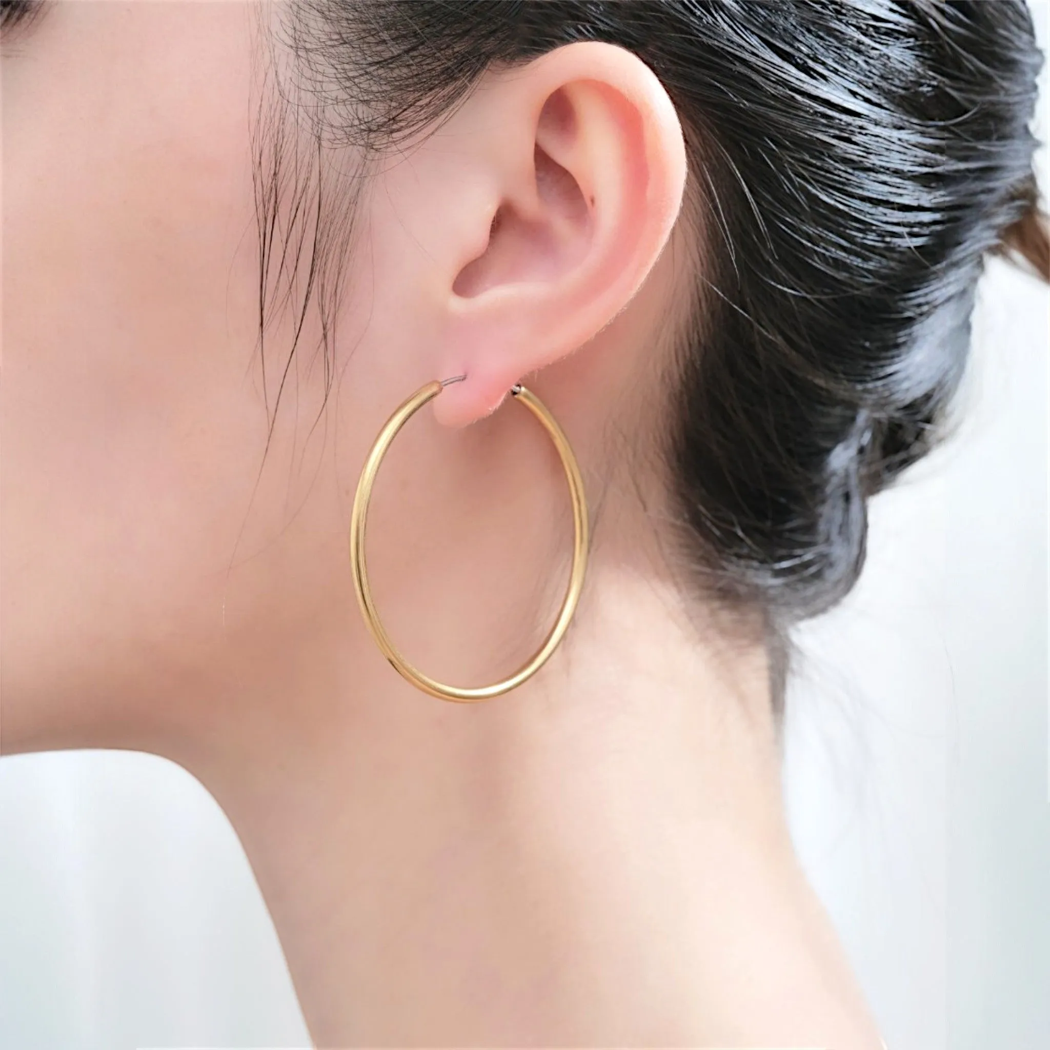 45mm Gold Endless Titanium Hoops