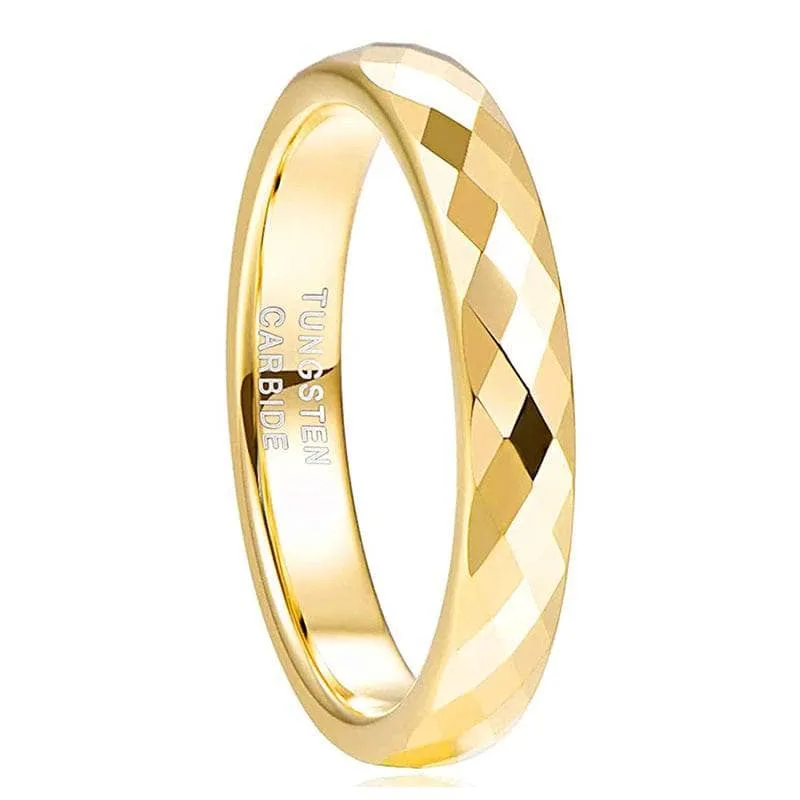 4mm Multi-Faceted Tungsten Wedding Band