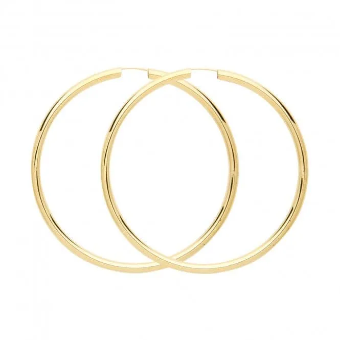 9ct Yellow Gold 60mm Sleepers ES136