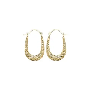 9CT Yellow Gold Creole Earrings ER474