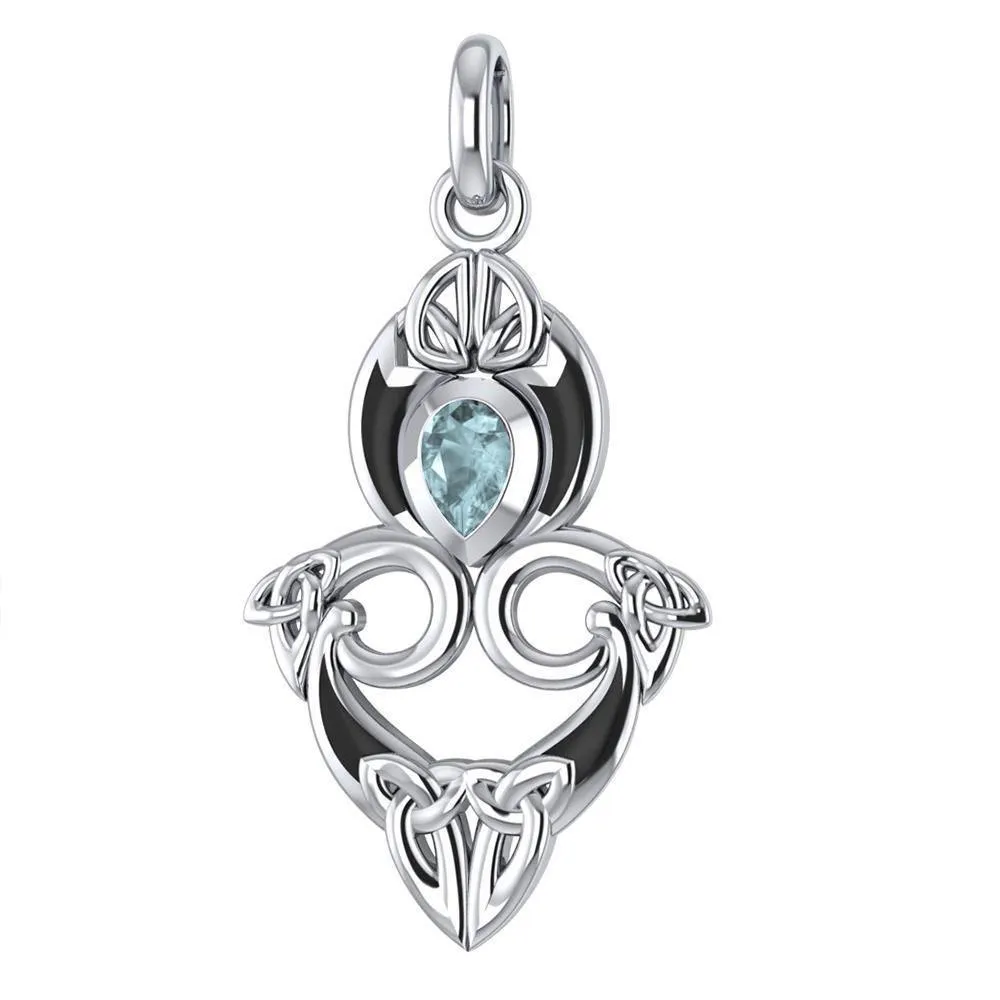 A first-rate lifetime tradition ~ Sterling Silver Celtic Triquetra Pendant Jewelry with Gemstones TPD1265