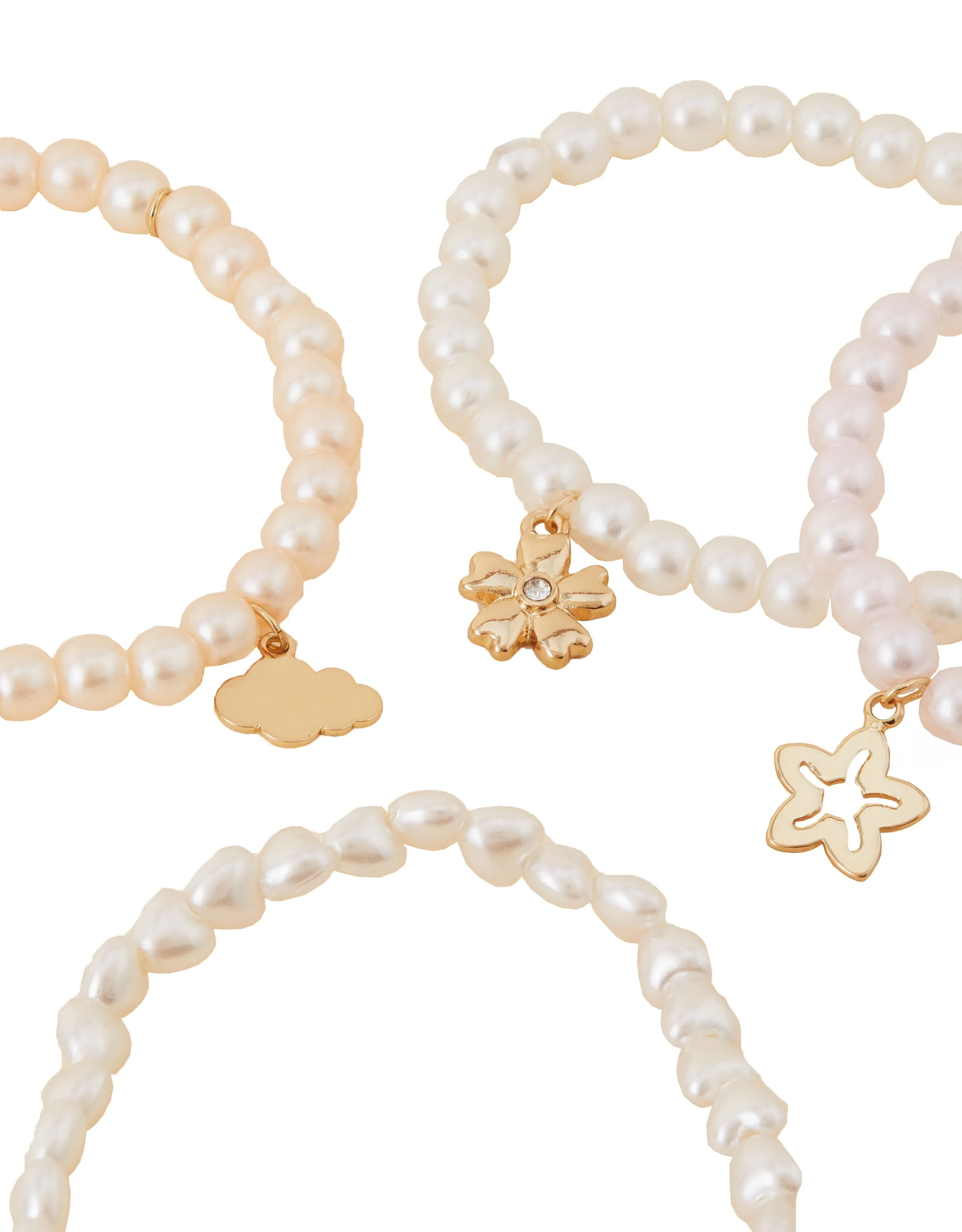 Accessorize London Girl's Pearl Bracelets Pack Of 4