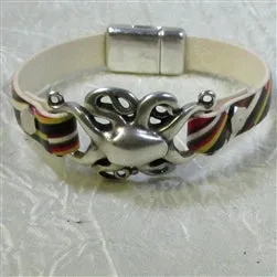 Affordable Octopus Black Red and Yellow Leather Bracelet