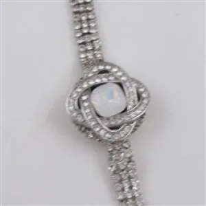 Alabaster Crystal & Rhinestone Woman's Fashion Bracelet