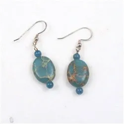 Aqua Terra Jasper Gemstone & Silver Earrings