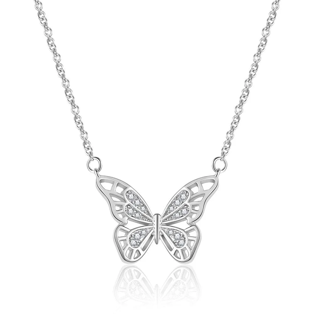 Beautiful Butterfly Necklace Pendant & Chain Set