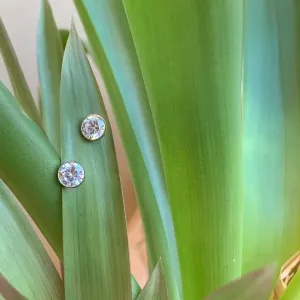 Bezel Cubic Zirconia Earrings