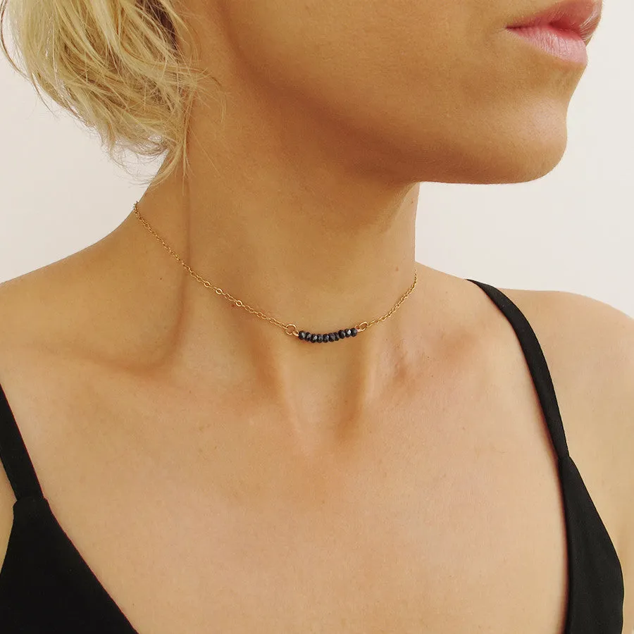 Black beaded Choker necklace