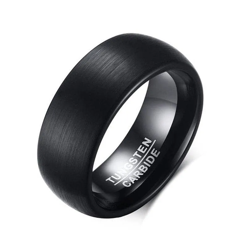 Black Punk Tungsten Men's Wedding Band