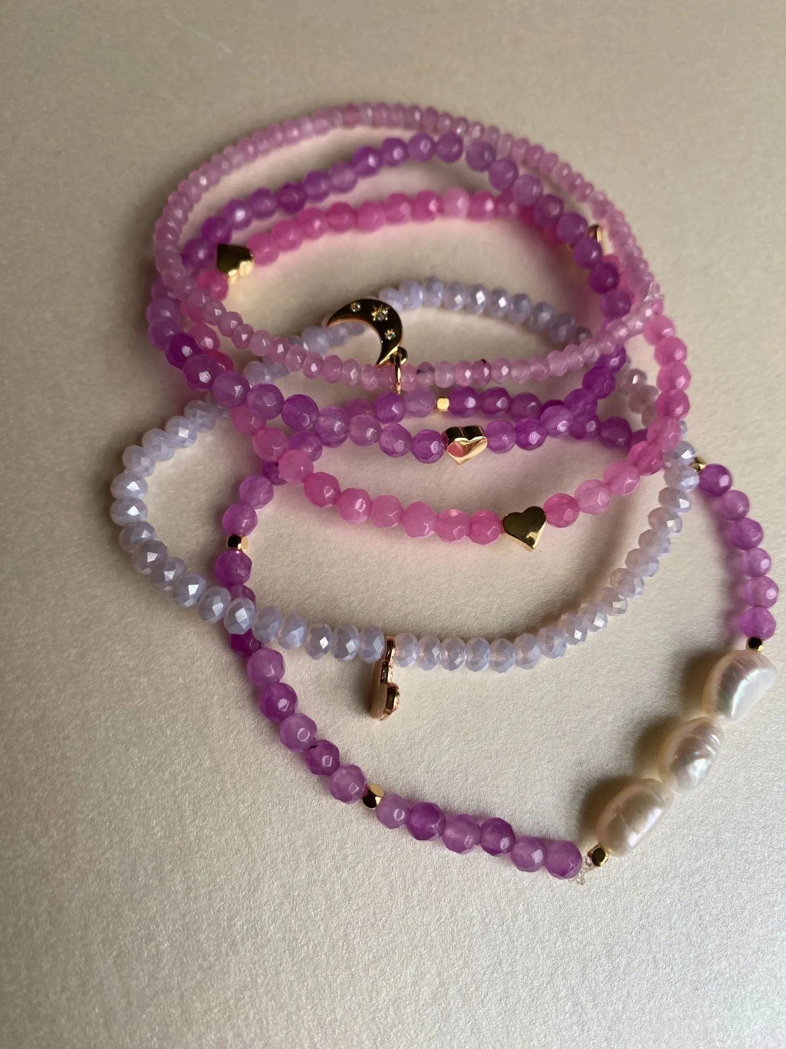 Bracelets Gemstone Crystal Bead with Charms