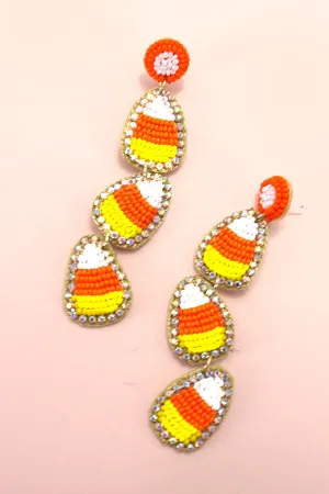 Candy Corn Beaded Earrings