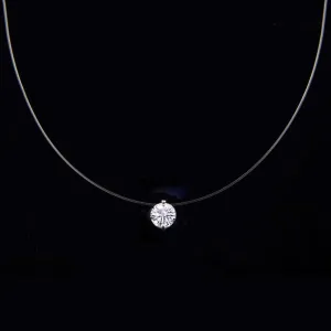 Chocker Silver Invisible Chain  Transparent Fishing Line Women Rhinestone Necklace