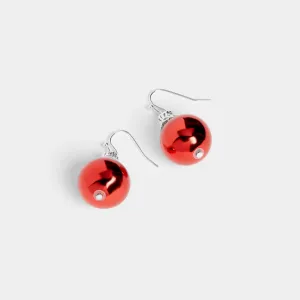 Christmas Ornament Earring - Red