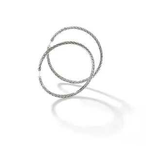 Classic Chain Silver Large Hoop Earrings