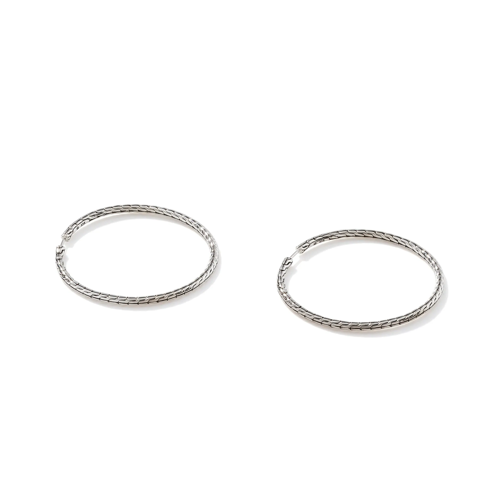 Classic Chain Silver Large Hoop Earrings