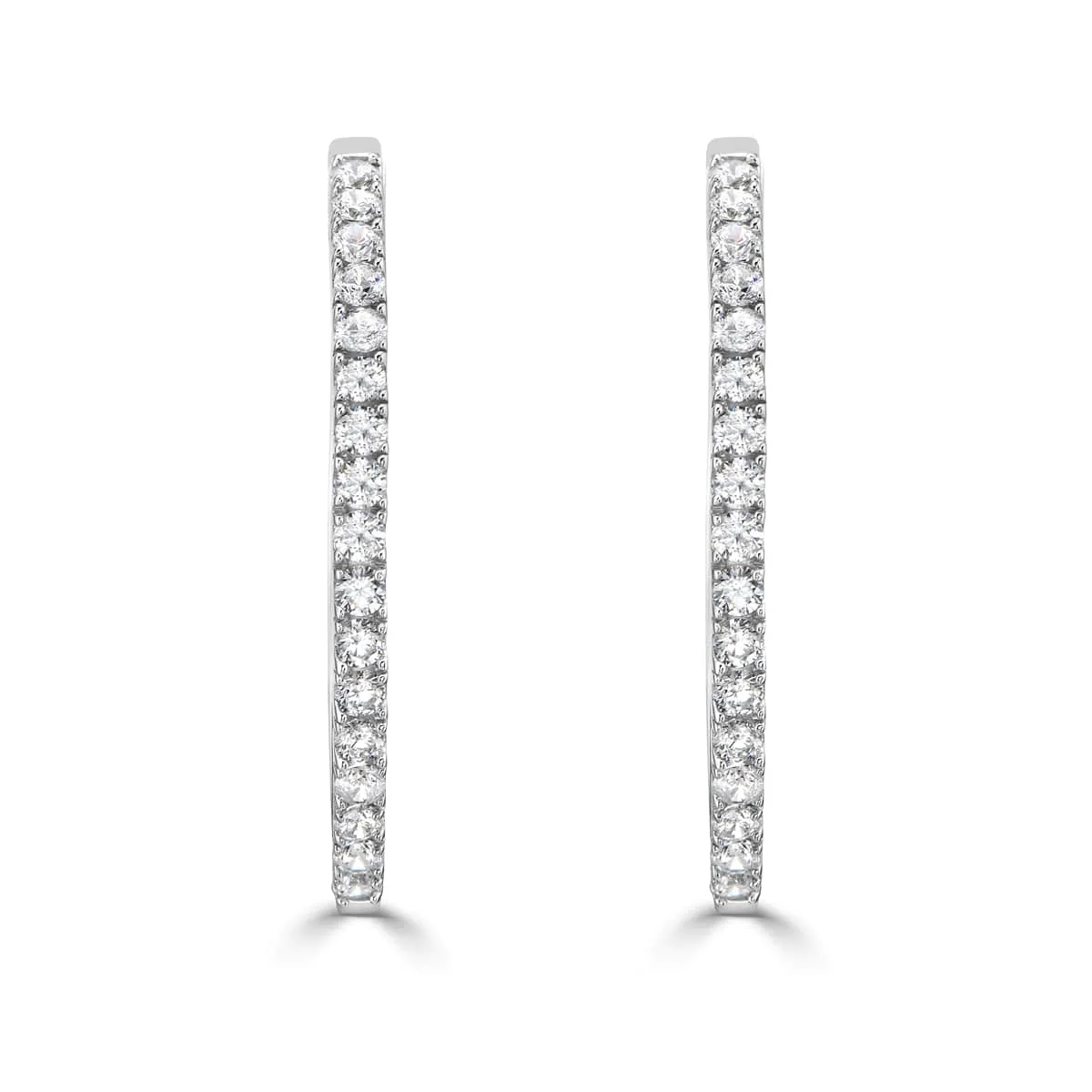 Classic CZ Oval Hoop Earrings