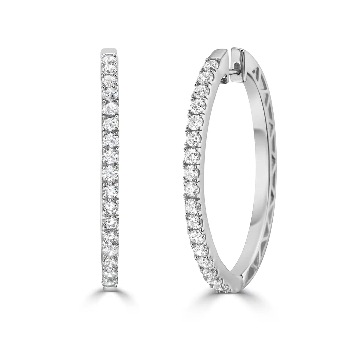 Classic CZ Oval Hoop Earrings