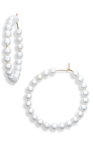 Classic Pearl Hoop Earrings