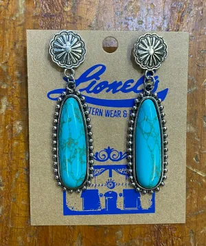 Classic Turquoise Concho Earrings