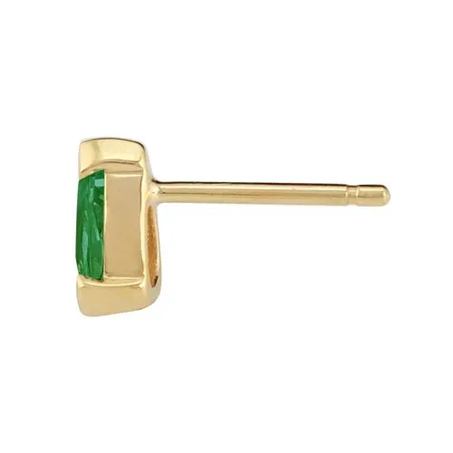 Damen 375 Gold 9ct Gelbgold Birne Smaragd Classic Claw Ohrringe Grün 6.5x4mm