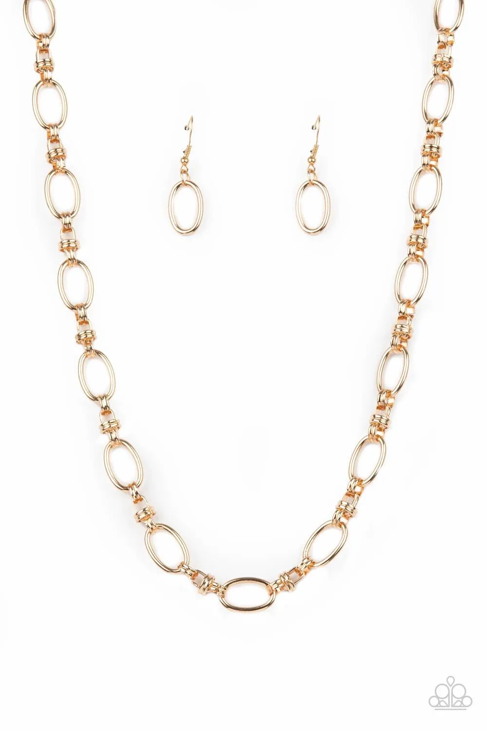 Defined Drama Gold Necklace Set