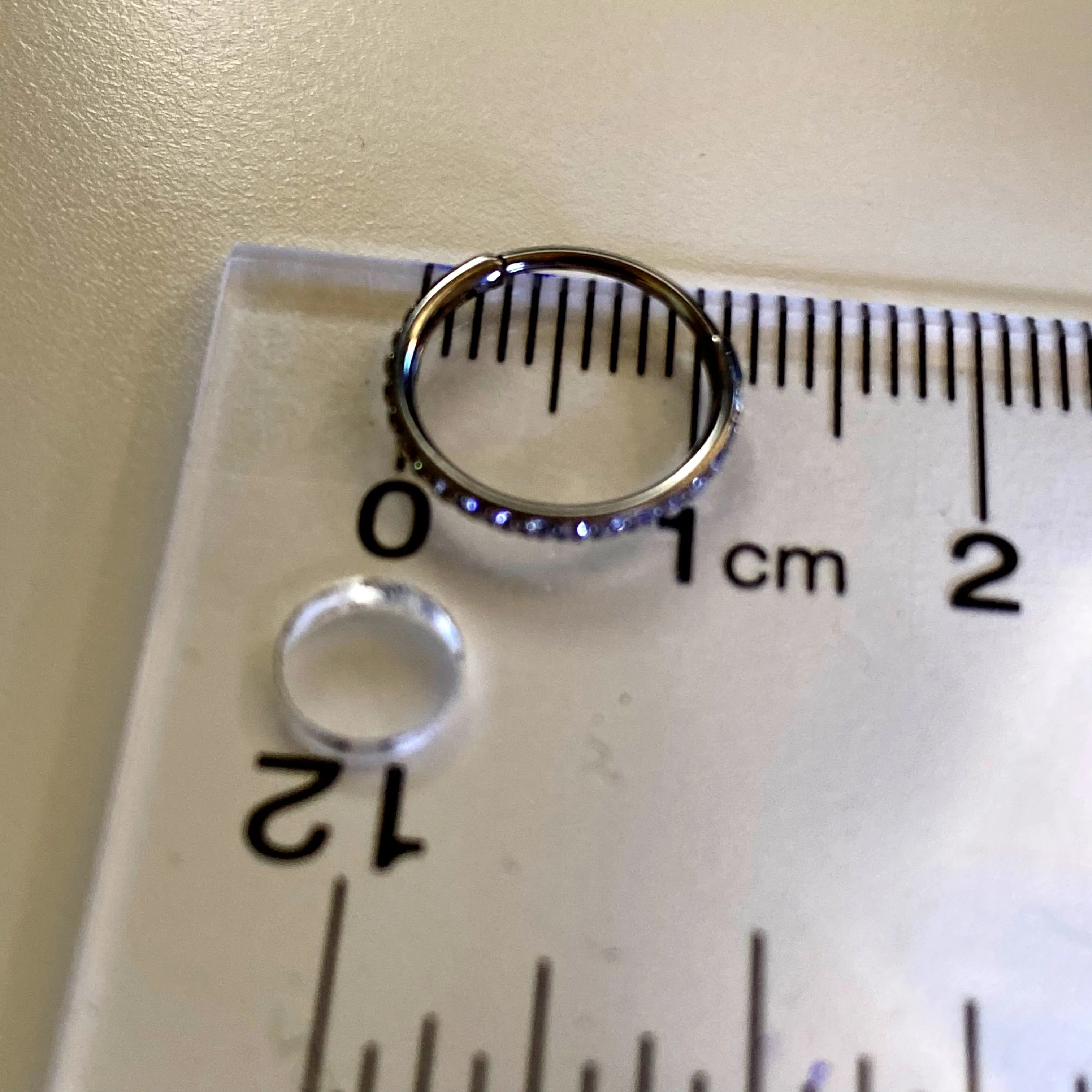 Diamond Gem Titanium Hoops 11mm