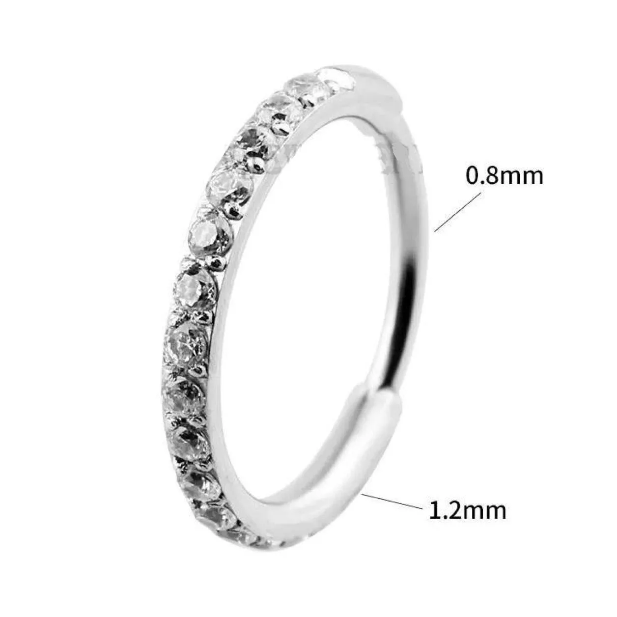 Diamond Gem Titanium Hoops 11mm