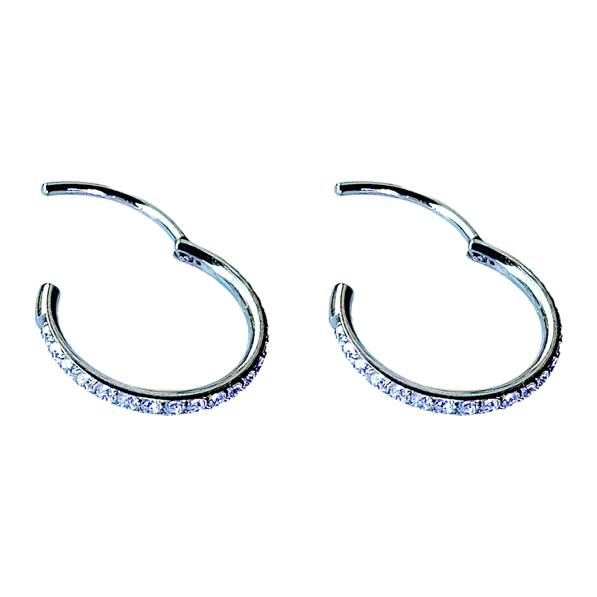 Diamond Gem Titanium Hoops 11mm