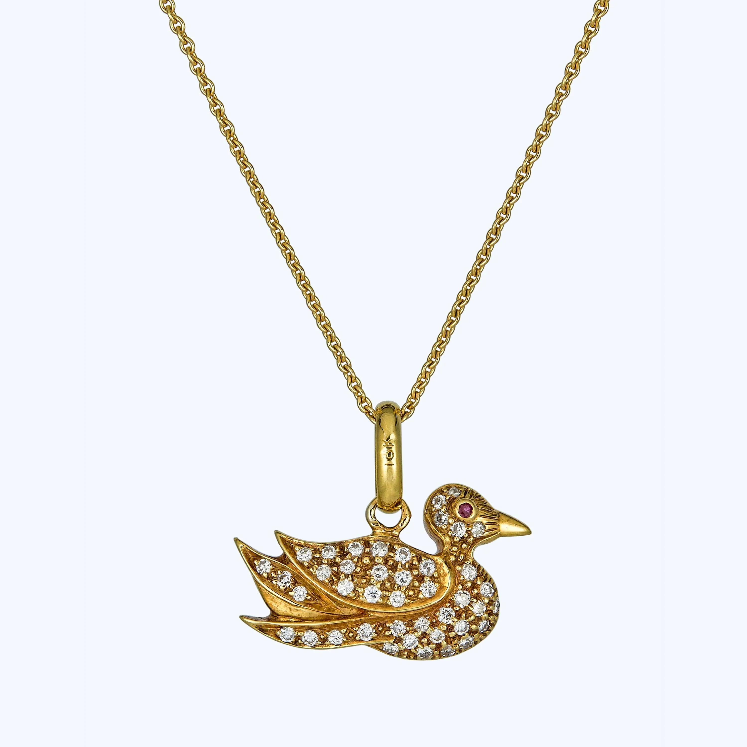 Diamond Swan Pendant