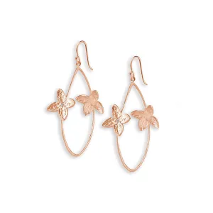 Double Jasmine Rose Gold Hoops