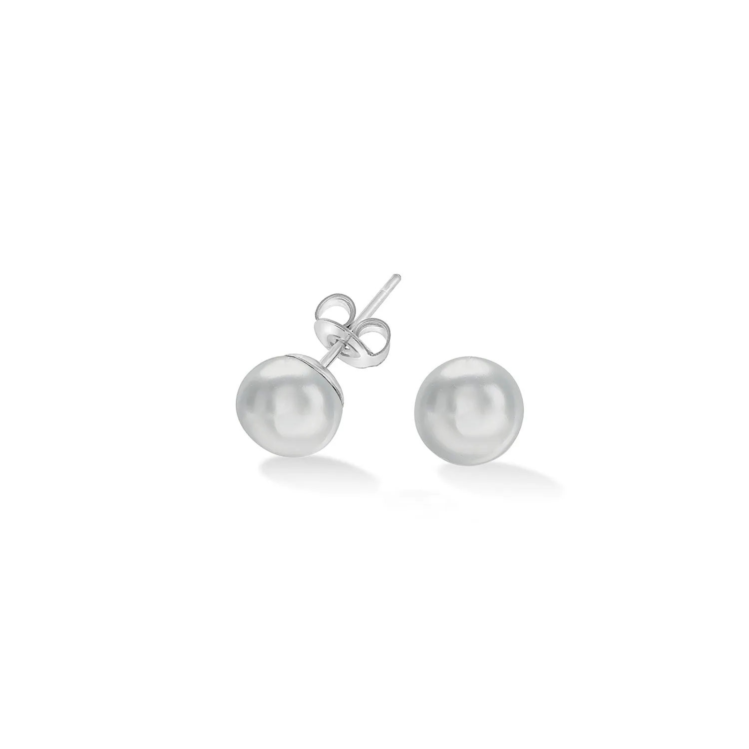 Dove Grey Timeless Freshwater Pearl Studs