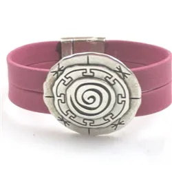 Dusty Pink Leather Cuff Bracelet